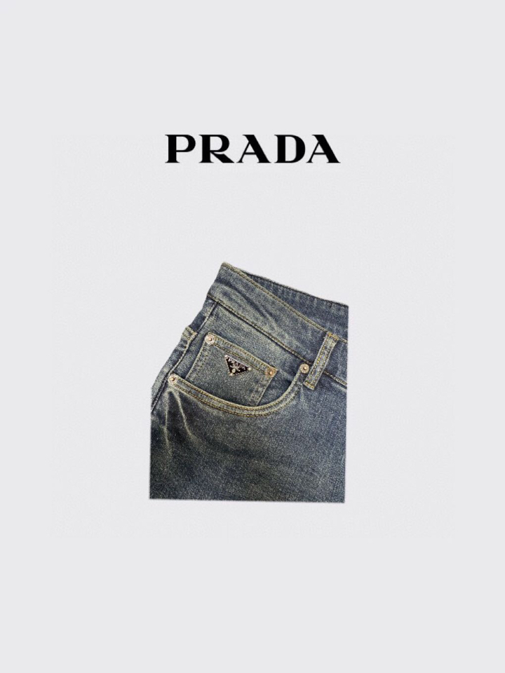 Prada 普拉达2025ss 秋冬新品男士五口袋丹宁牛仔裤，高奢内敛低调，轻松驾驭不挑人 裁剪精细完美