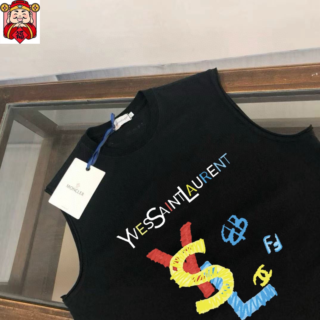 Saint Laurent 品牌【YSL圣罗兰】2025夏季新品背心T袖 简约款式 任何人都可以轻松驾驶 进口定制丝光棉面料 手软舒适有型 吸汗透气