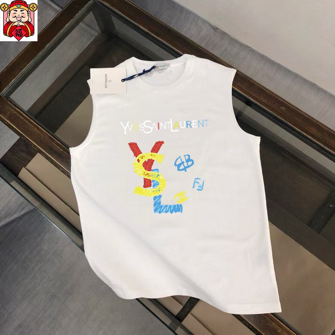 Saint Laurent 品牌【YSL圣罗兰】2025夏季新品背心T袖 简约款式 任何人都可以轻松驾驶 进口定制丝光棉面料 手软舒适有型 吸汗透气