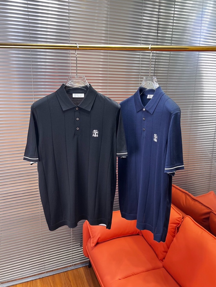 Brunello Cucinelli BC短袖翻领T恤Polo针织衫！手感细腻穿着舒服，特定优质丝棉混纺