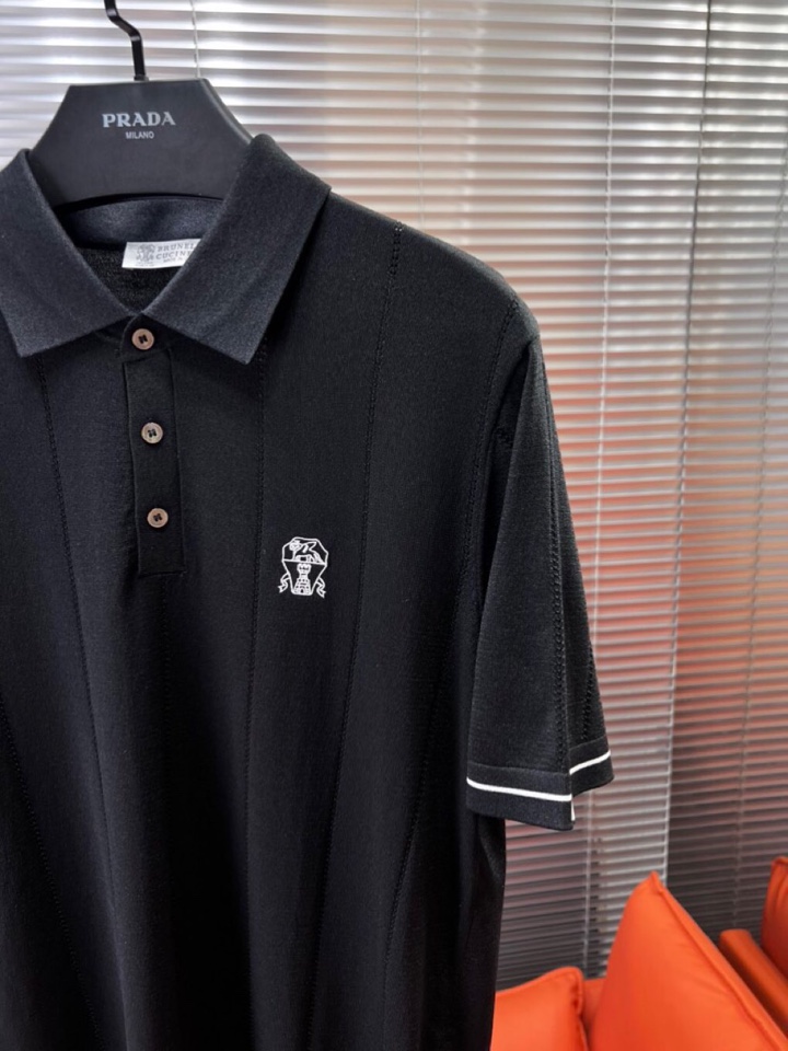 Brunello Cucinelli BC短袖翻领T恤Polo针织衫！手感细腻穿着舒服，特定优质丝棉混纺