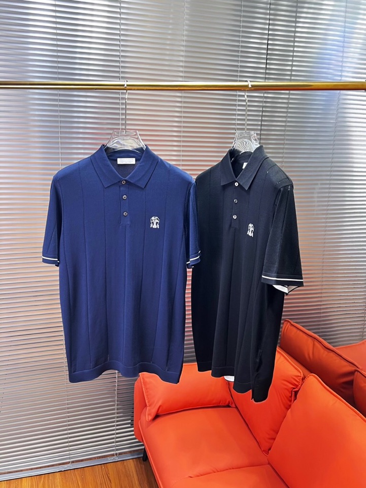 Brunello Cucinelli BC 短袖翻领T恤Polo针织衫！手感细腻穿着舒服，特定优质丝棉混