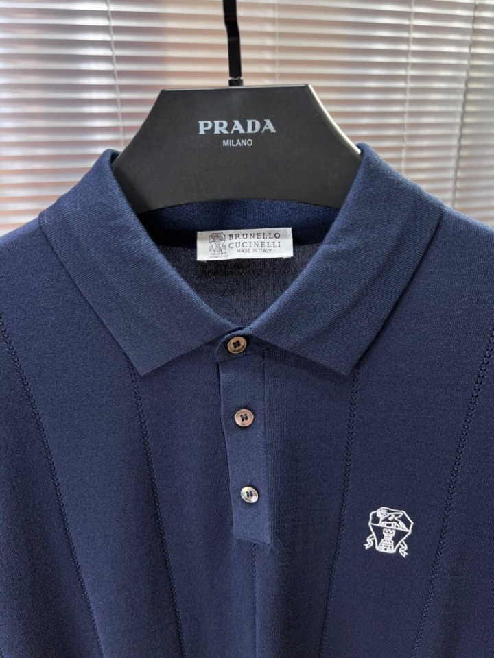 Brunello Cucinelli BC 短袖翻领T恤Polo针织衫！手感细腻穿着舒服，特定优质丝棉混