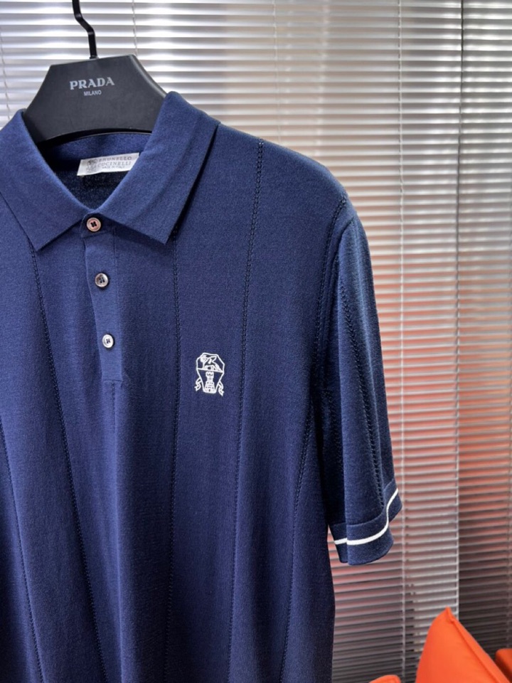 Brunello Cucinelli BC 短袖翻领T恤Polo针织衫！手感细腻穿着舒服，特定优质丝棉混
