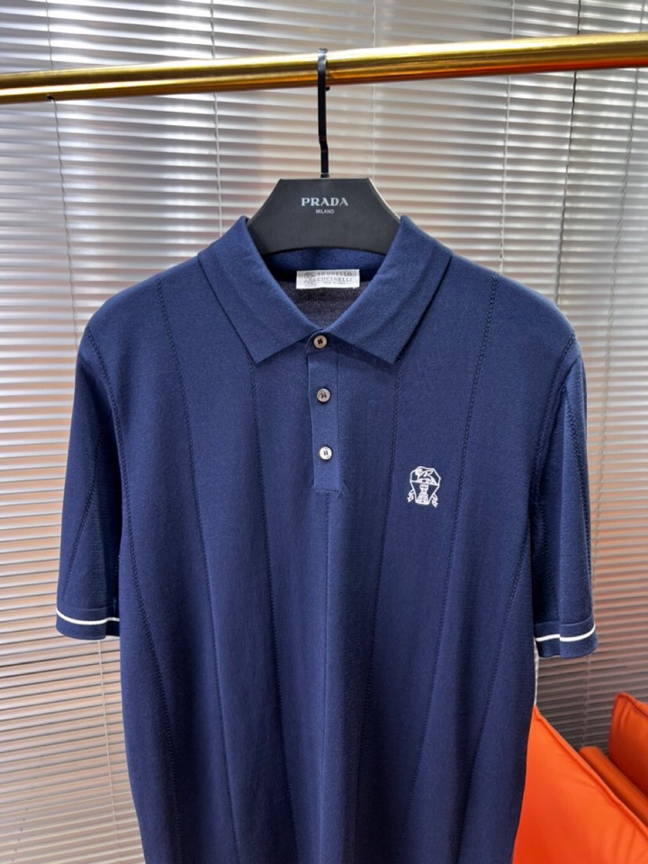 Brunello Cucinelli BC 短袖翻领T恤Polo针织衫！手感细腻穿着舒服，特定优质丝棉混
