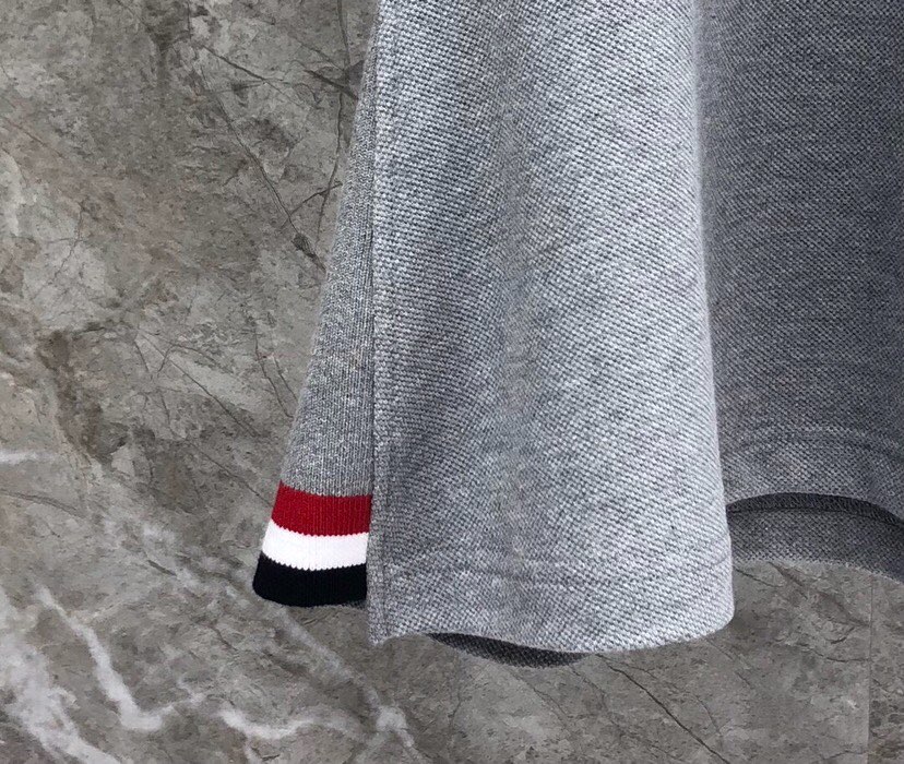 THOM BROWNE 汤姆布朗 TB🌺女款珠地棉角织带连衣裙 \n码数：0.1.2 颜色：灰、蓝（下单