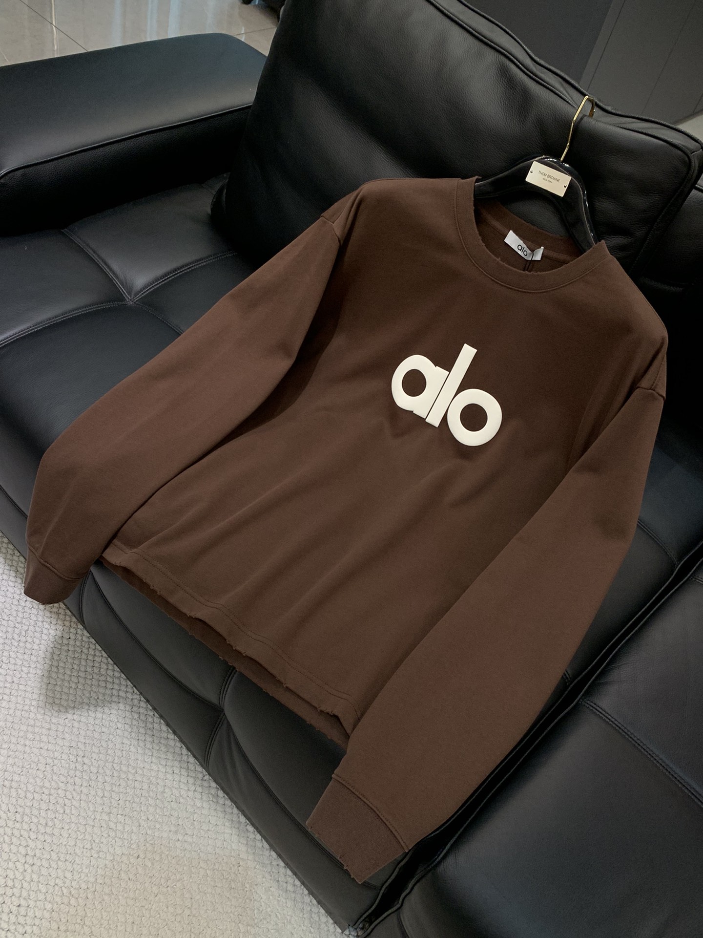 ，alo 阿洛，2025秋季最新款，专柜同步有售，原单狠货，时尚休闲圆领长袖T恤，上身很有特点！吸睛而有