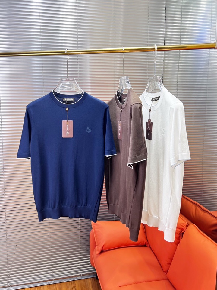 Loro Piana 诺悠翩雅lP🆕 意大利短袖圆领T恤针织衫！手感细腻穿着舒服，特定优质丝棉混纺纱线，
