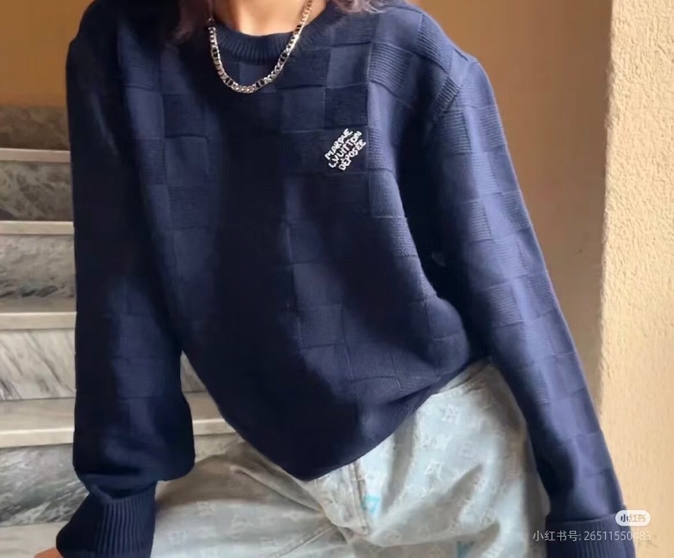 Louis Vuitton 路易威登LV 驴牌新款圆领毛衣羊毛衫。。100%羊毛面料\n男女同款情侣款\