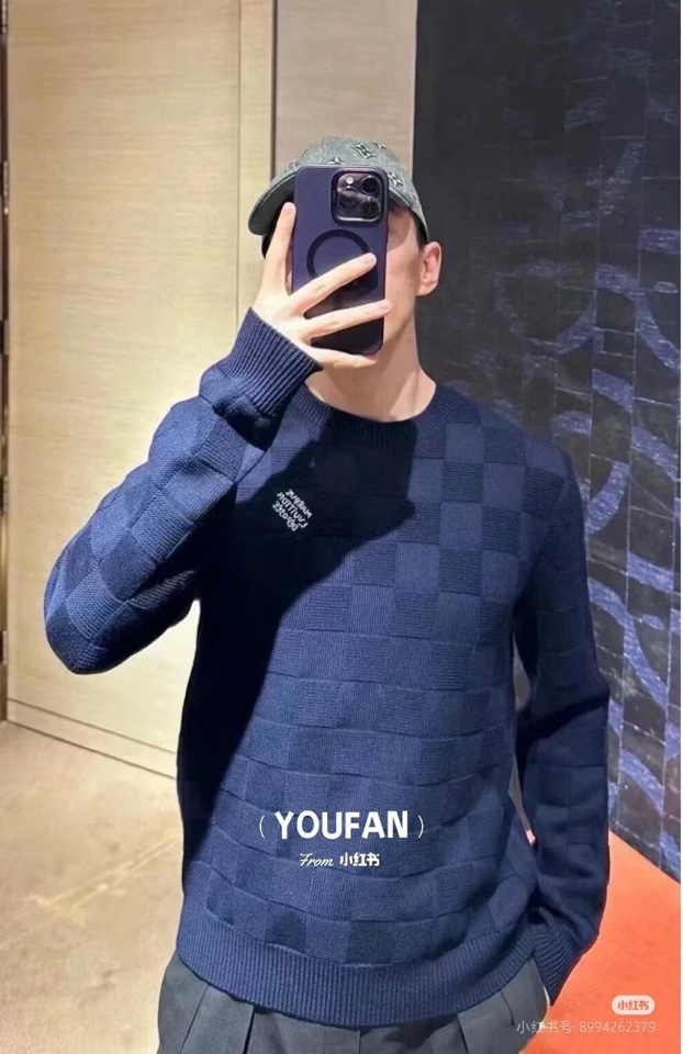 Louis Vuitton 路易威登LV 驴牌新款圆领毛衣羊毛衫。。100%羊毛面料\n男女同款情侣款\