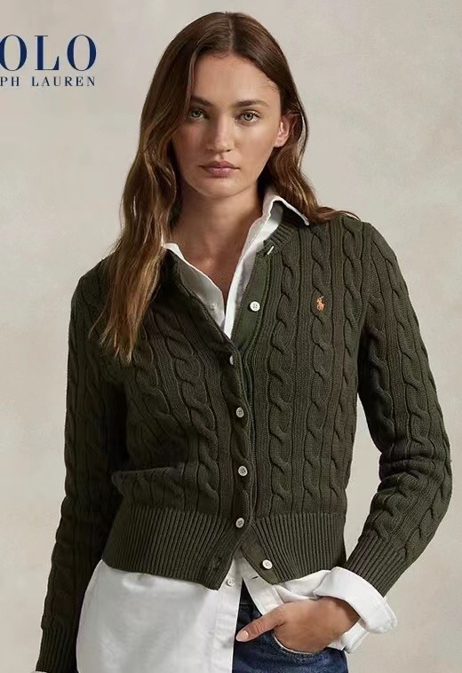 RL拉夫劳伦🌺女款麻花羊毛开衫，爆款毛衣，80%羊毛含量，柔软保暖，共七个颜色，S ML三个码，合身版型