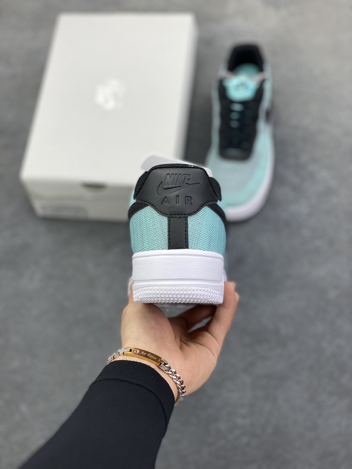 图片[4]-Nike Air Force 1 Low 飞织黑绿 透气空军一号低帮休闲板鞋 原厂材料 原楦头原纸板 纯正空军版型 内置全掌气垫 货号：CI0051-600 尺码：36 36.5 37.5 38 38.5 39 40 40.5 41 42 42.5 43 44 44.5 45-选品中心