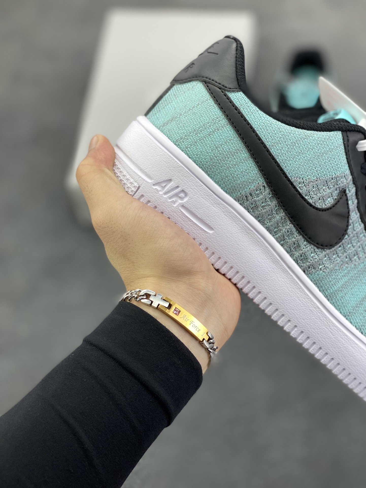 图片[6]-Nike Air Force 1 Low 飞织黑绿 透气空军一号低帮休闲板鞋 原厂材料 原楦头原纸板 纯正空军版型 内置全掌气垫 货号：CI0051-600 尺码：36 36.5 37.5 38 38.5 39 40 40.5 41 42 42.5 43 44 44.5 45-选品中心
