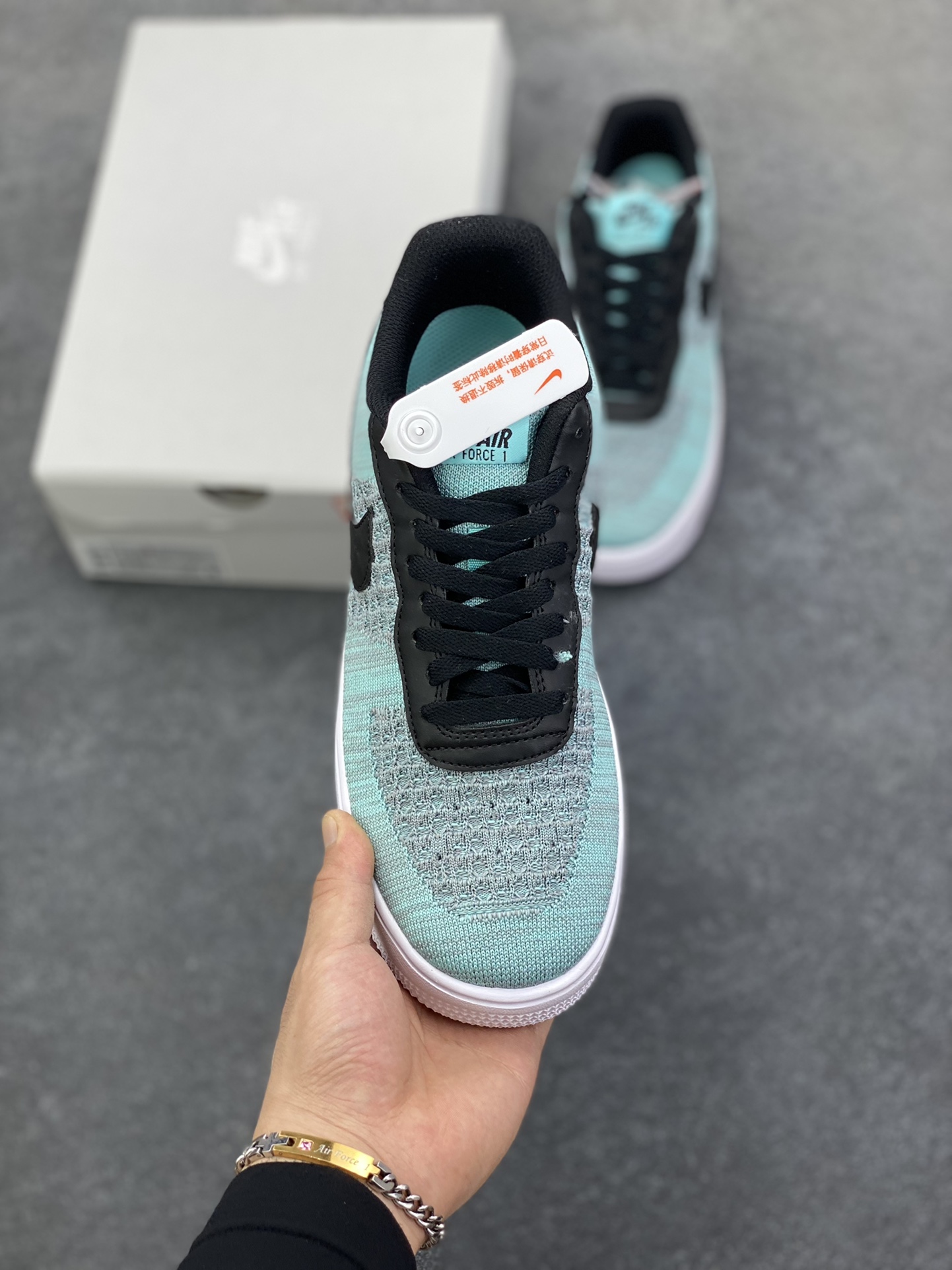 图片[2]-Nike Air Force 1 Low 飞织黑绿 透气空军一号低帮休闲板鞋 原厂材料 原楦头原纸板 纯正空军版型 内置全掌气垫 货号：CI0051-600 尺码：36 36.5 37.5 38 38.5 39 40 40.5 41 42 42.5 43 44 44.5 45-选品中心