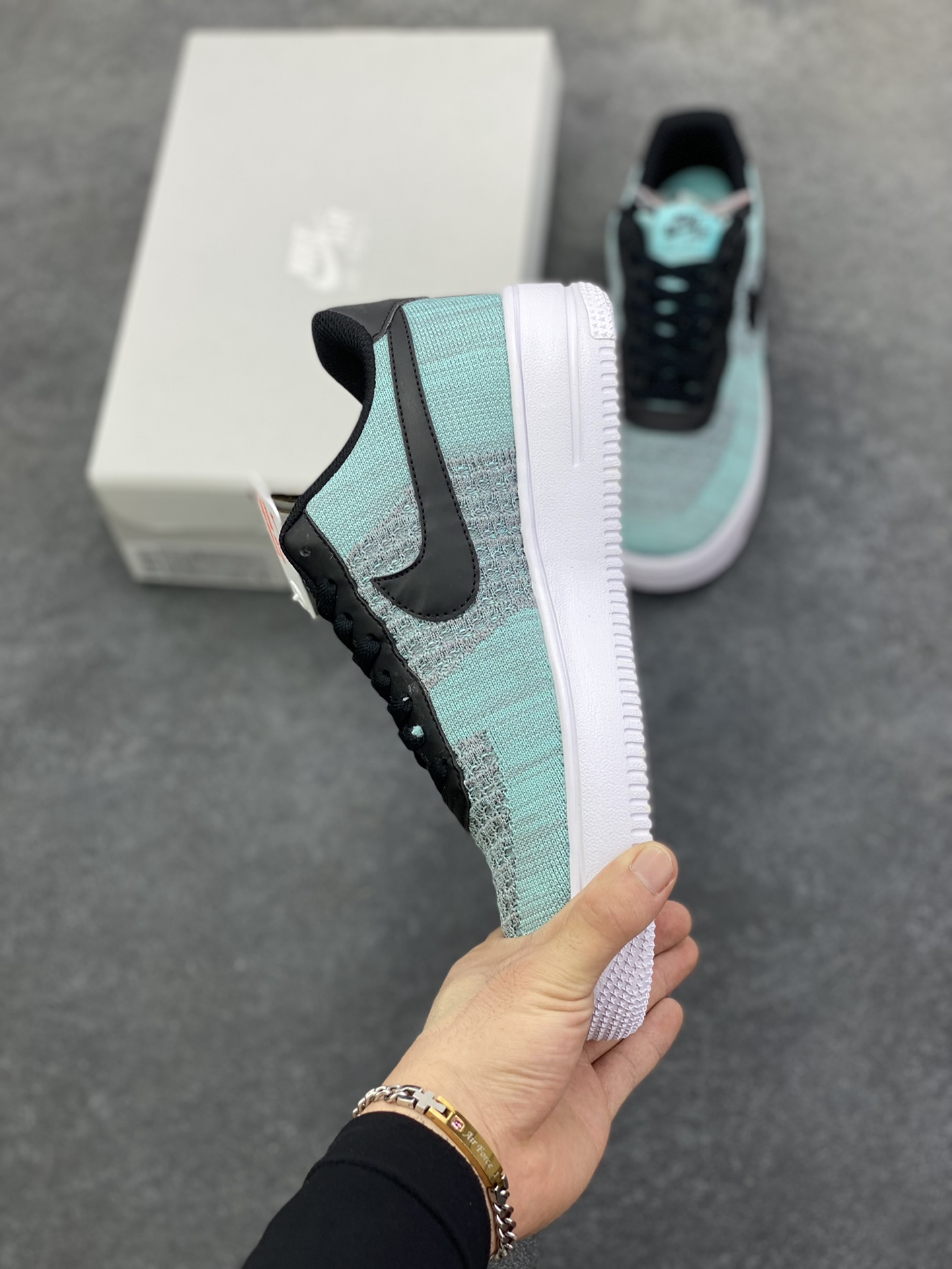 图片[3]-Nike Air Force 1 Low 飞织黑绿 透气空军一号低帮休闲板鞋 原厂材料 原楦头原纸板 纯正空军版型 内置全掌气垫 货号：CI0051-600 尺码：36 36.5 37.5 38 38.5 39 40 40.5 41 42 42.5 43 44 44.5 45-选品中心
