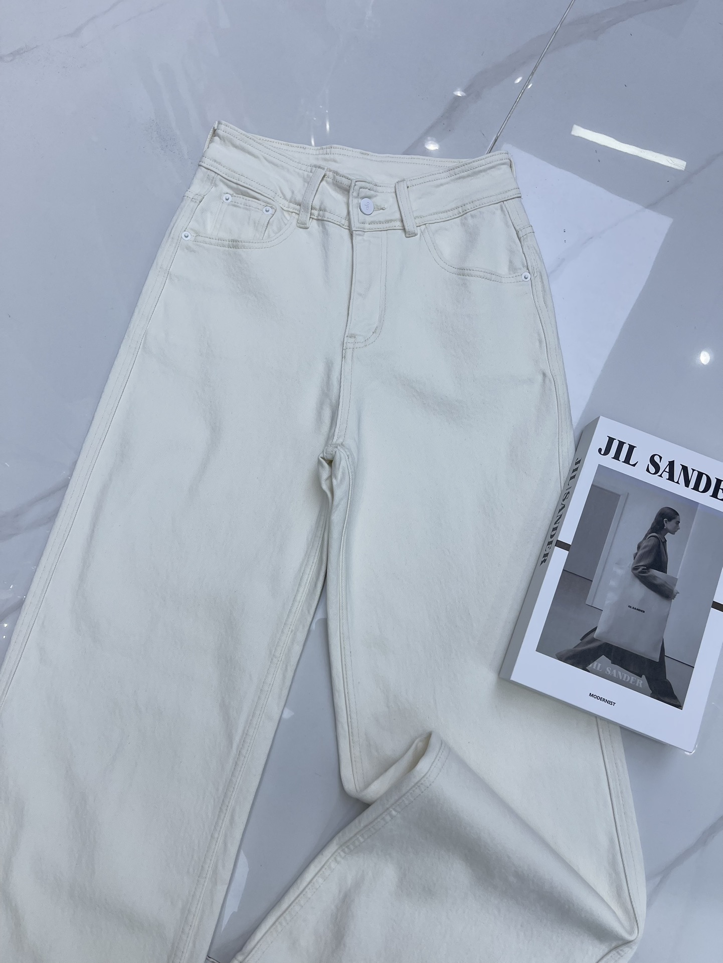 Wide Leg High Waist Straight Trousers with Embroidered Logo 7 i1757043251 6405 2