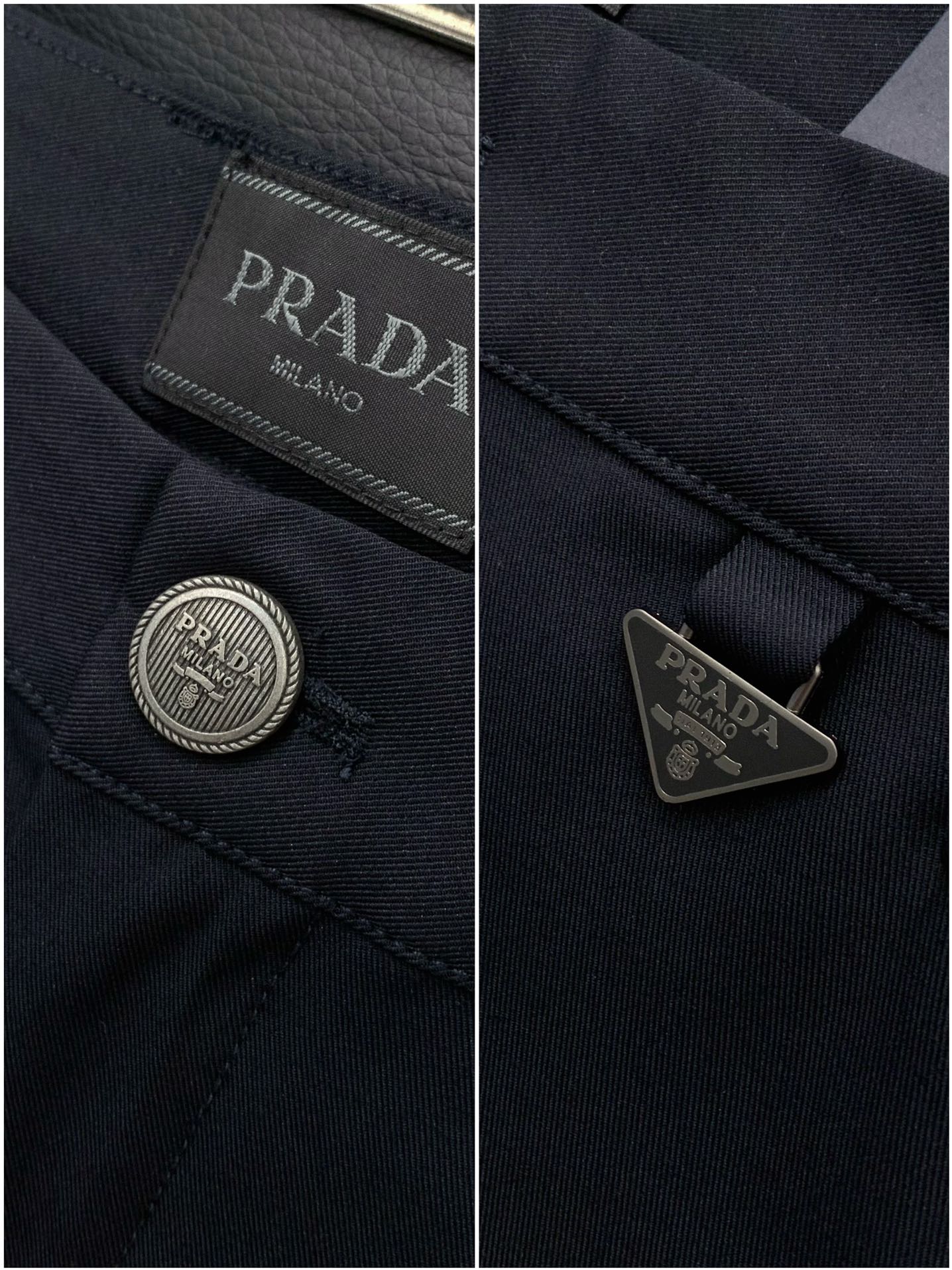 ，PRADA 普拉达，2025秋季最新品，专柜同步有售，原单狠货，时尚休闲裤，进口原版水洗弹力面料，舒适
