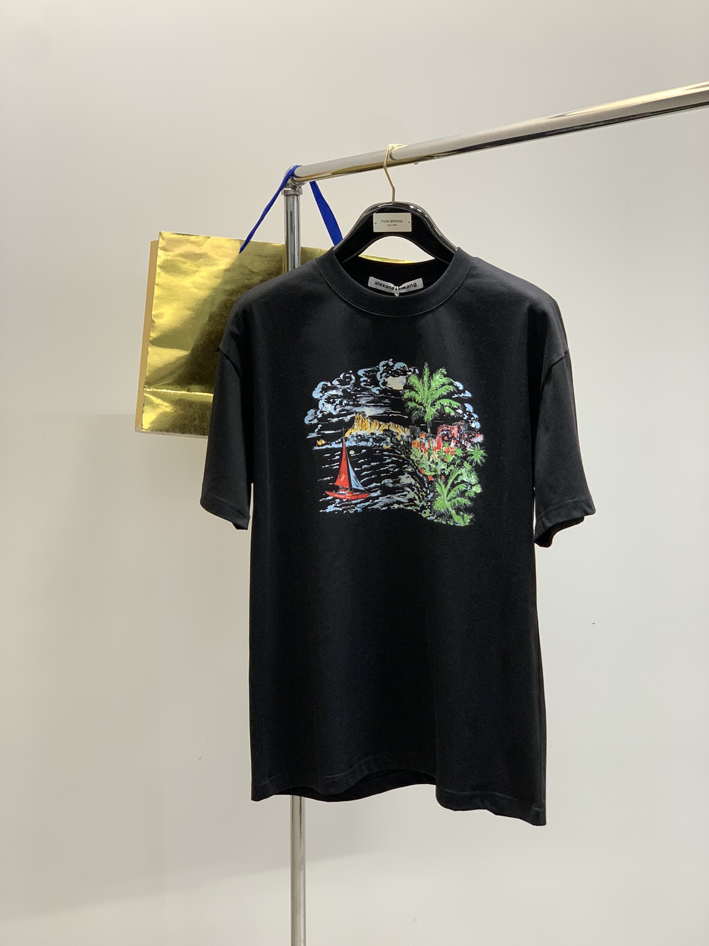 ，Alexander Wang 亚历山大·王，2025夏季新品，时尚休闲圆领短袖T恤，专柜同步有售，顶级