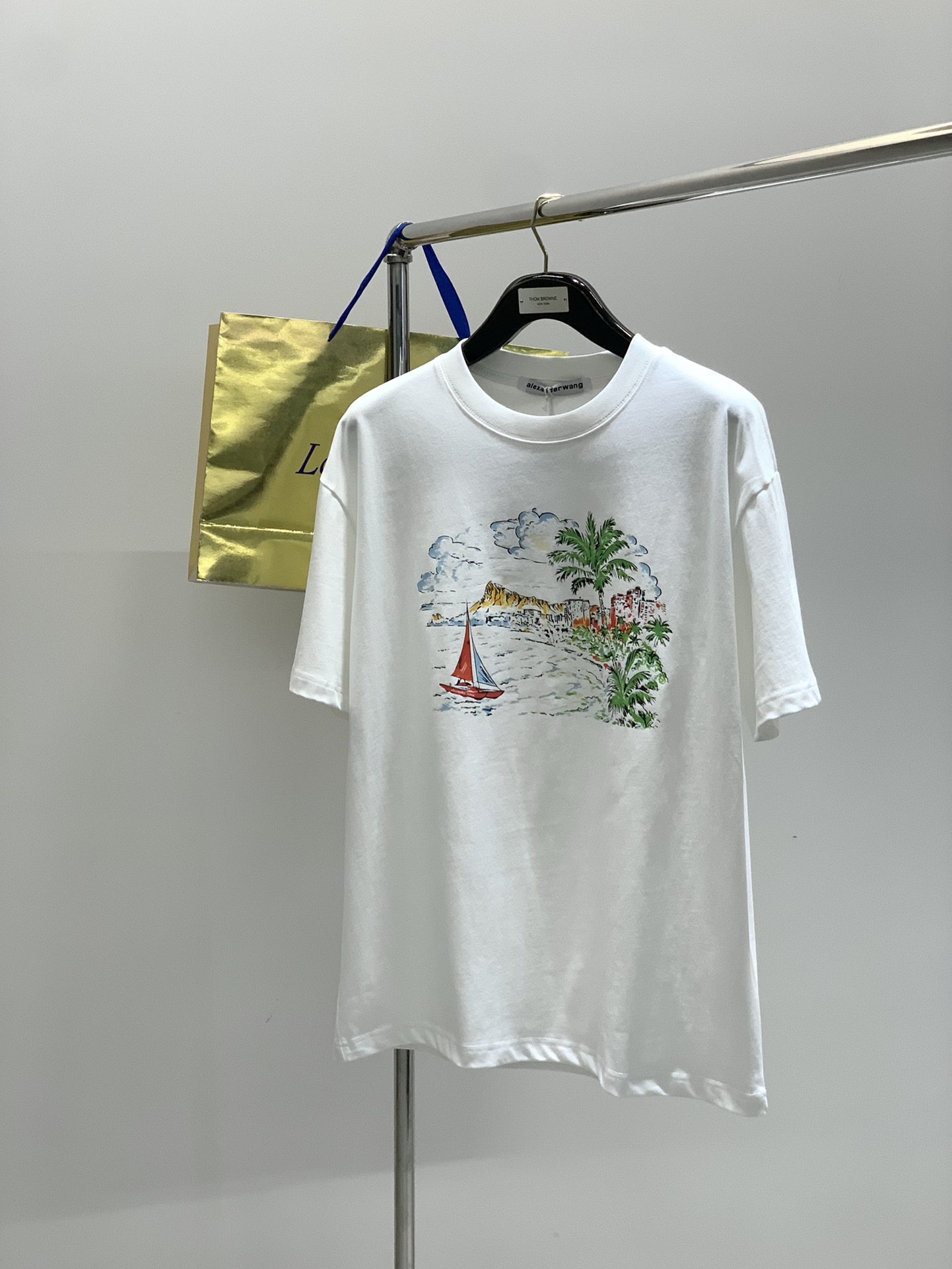 ，Alexander Wang 亚历山大·王，2025夏季新品，时尚休闲圆领短袖T恤，专柜同步有售，顶级