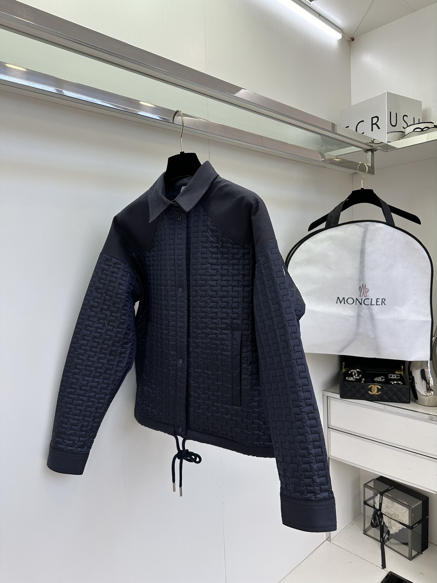 25 F NEWMoncle* 25Fw秋冬新款几何衍线压纹，翻领棉服外套|△独家yb开发!高版出品!防