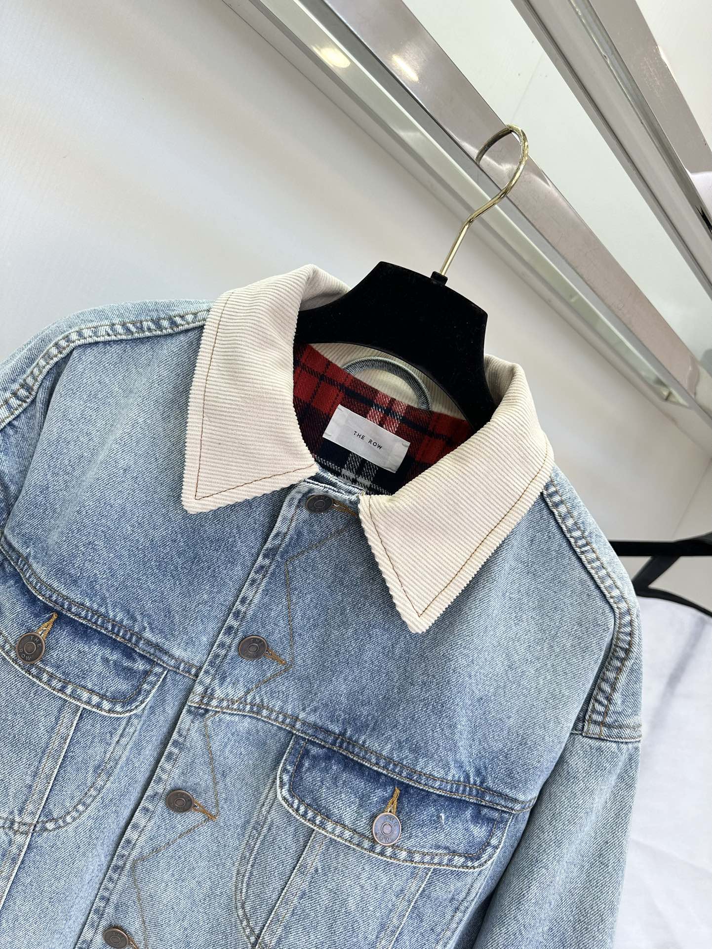 Two Tone Corduroy Collar Denim Jacket Women's Fall Winter Fashion 6 i1757125618 4798 4