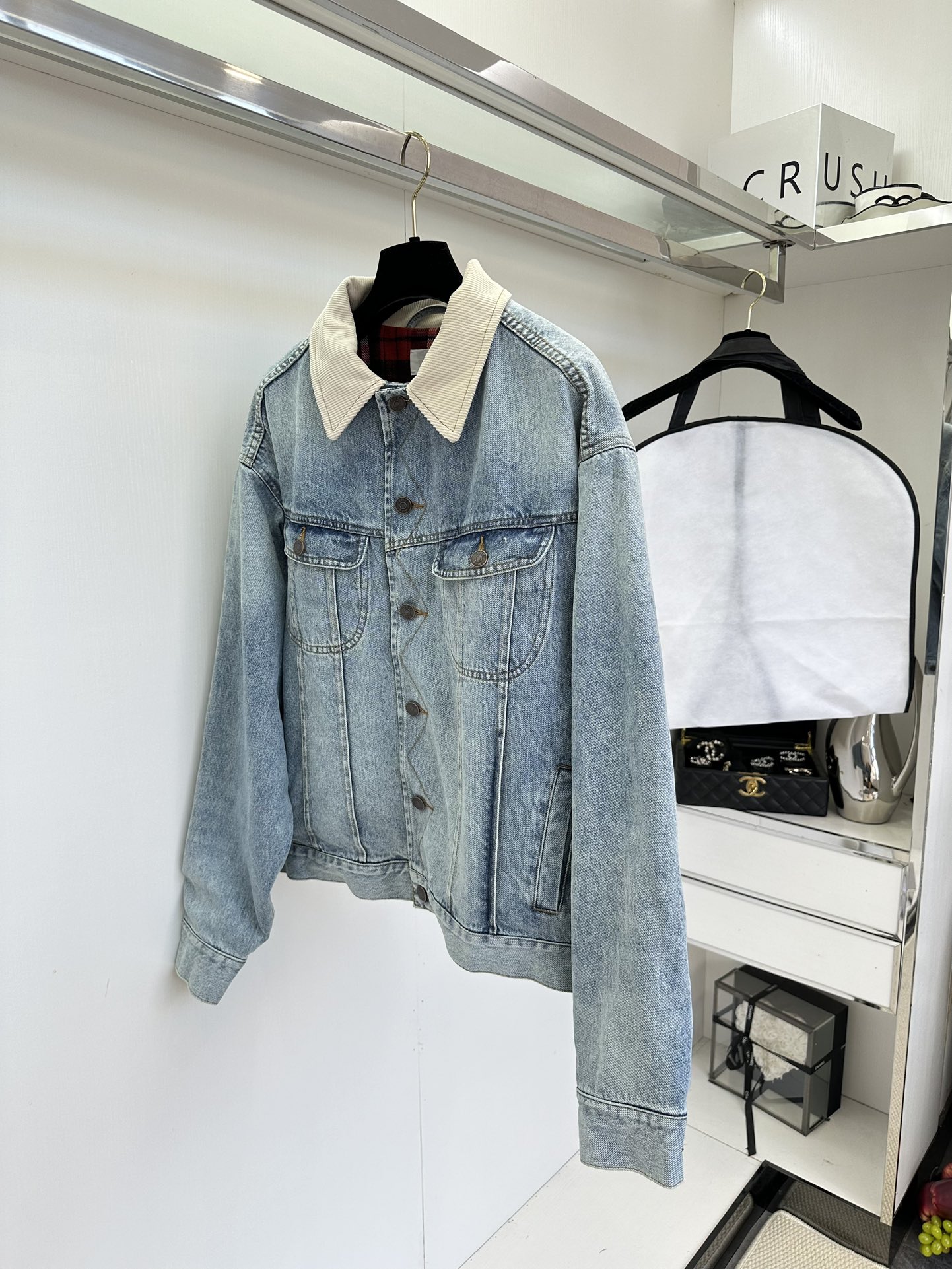 Two Tone Corduroy Collar Denim Jacket Women's Fall Winter Fashion 5 i1757125618 7514 3