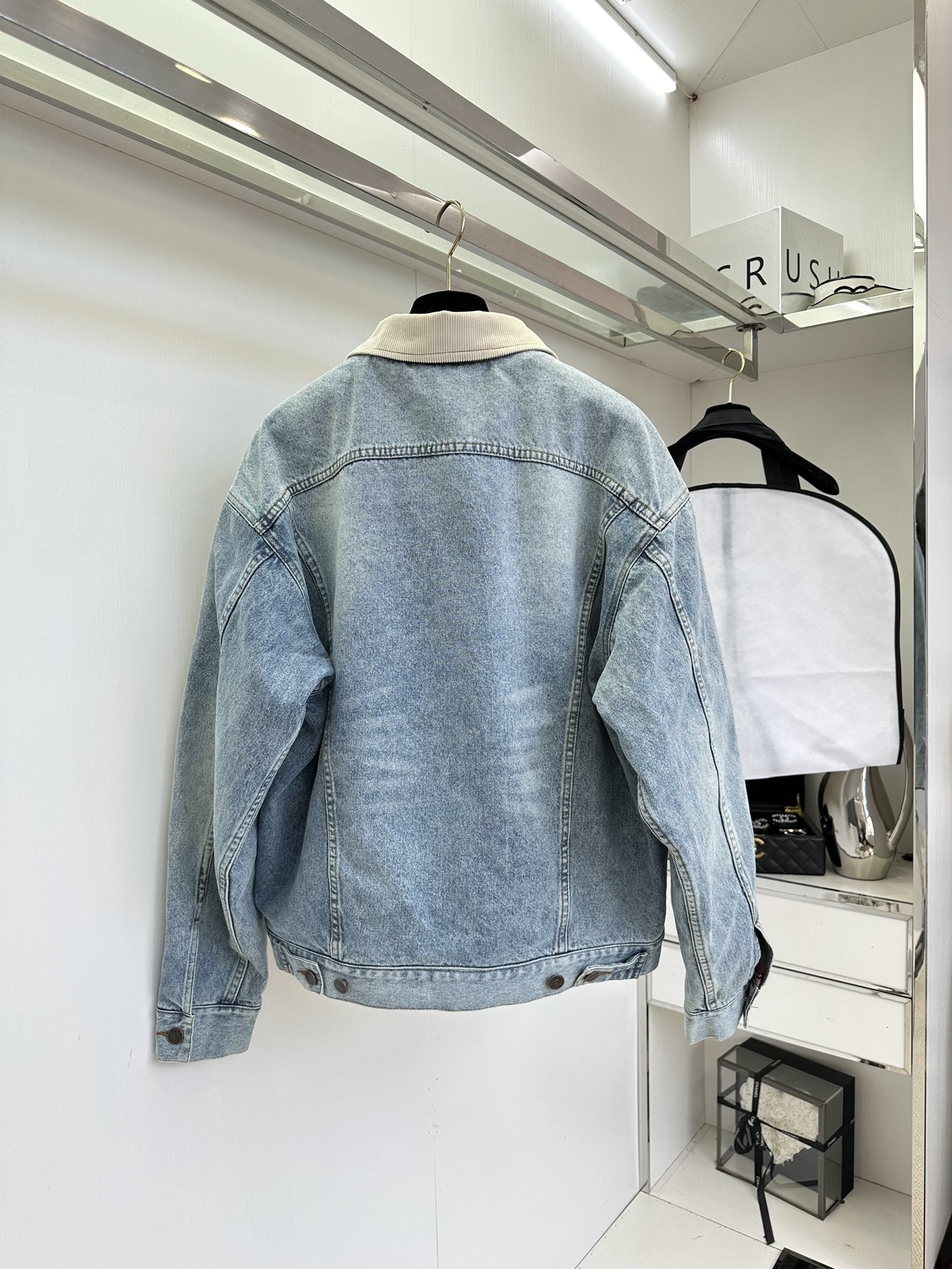 Two Tone Corduroy Collar Denim Jacket Women's Fall Winter Fashion 4 i1757125618 7684 2