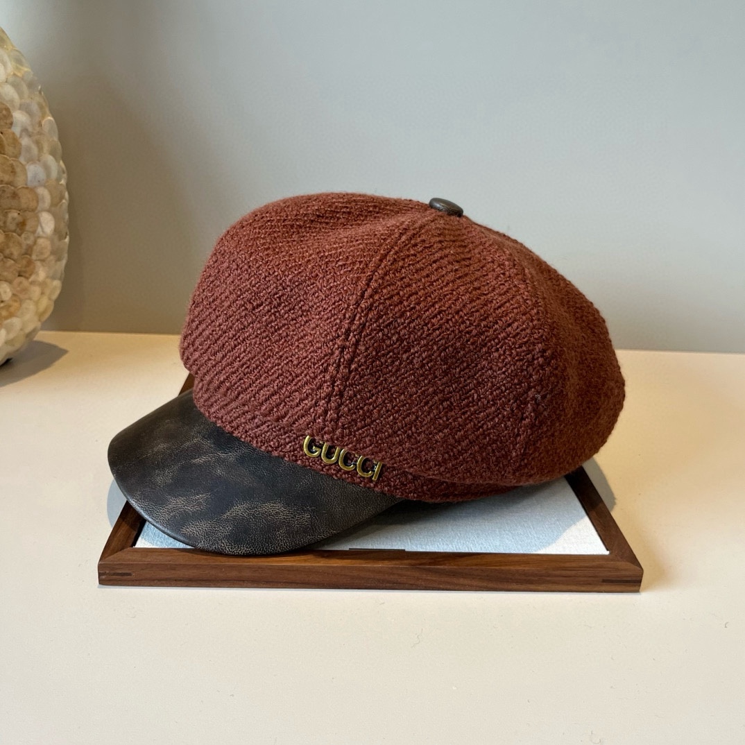 🆕

Gucci古奇新款鸭舌画家帽，头围57cm