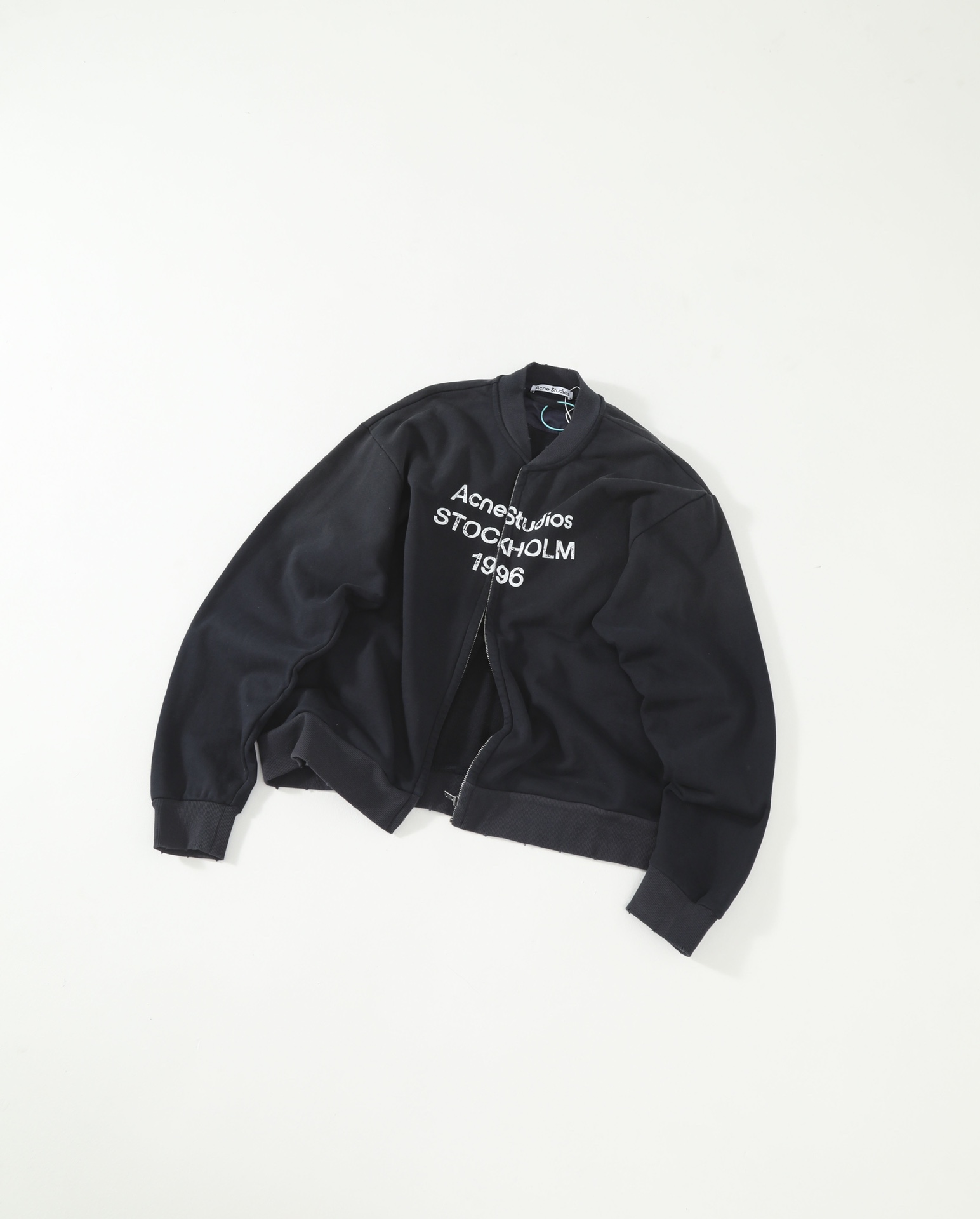 Acne Studios 1996 Series Washed Distressed Fashion Baseball Collar Jacket