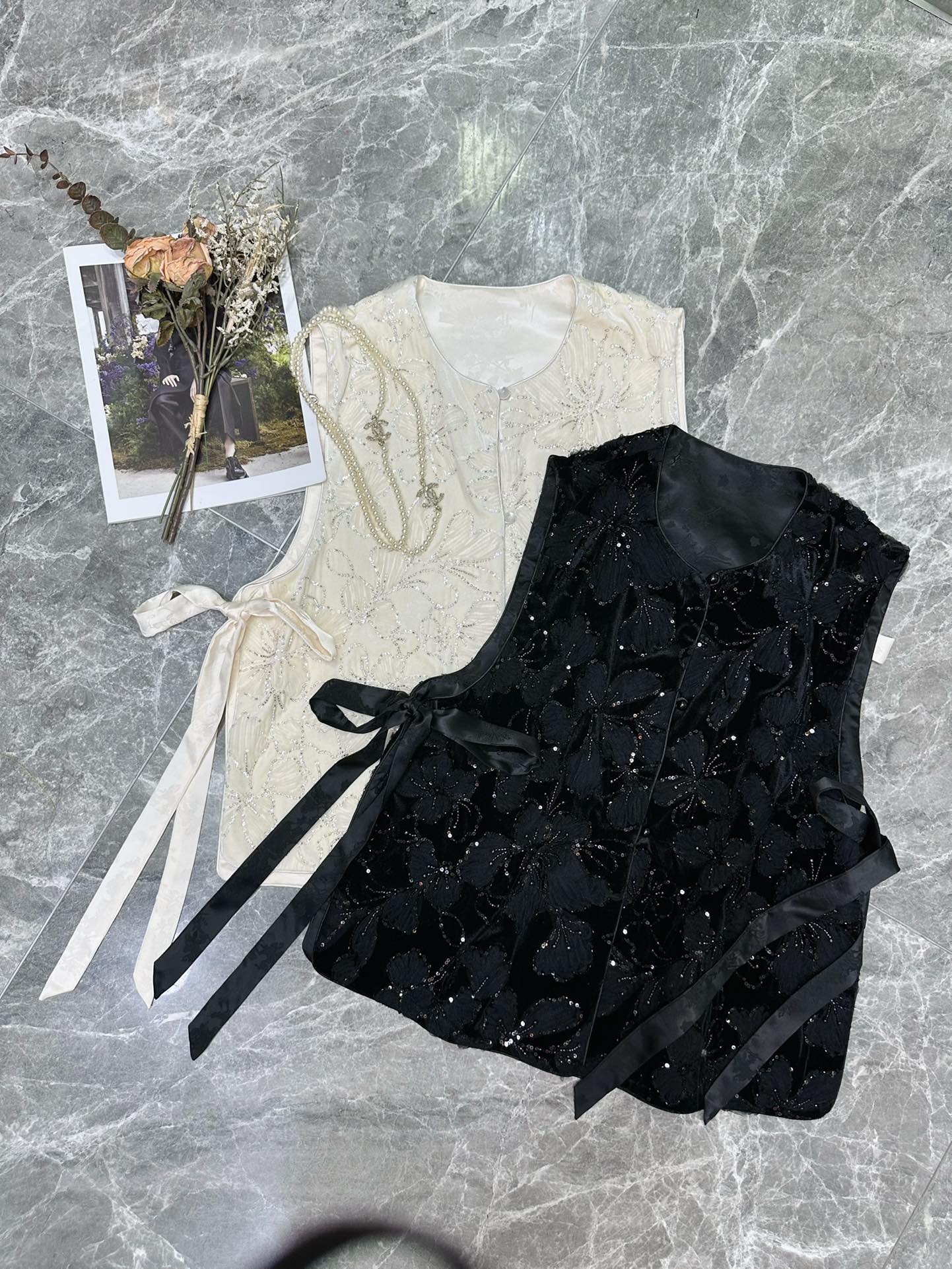 Elegant Embroidered Floral Vest with Side Tie Detail - Versatile Style 5 i1757167427 1014 1