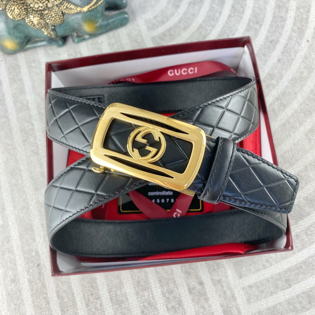 古奇💕 特种皮腰带自动带系列 ，原厂五金精品不锈钢扣，手感柔软舒适 宽3.5CM。