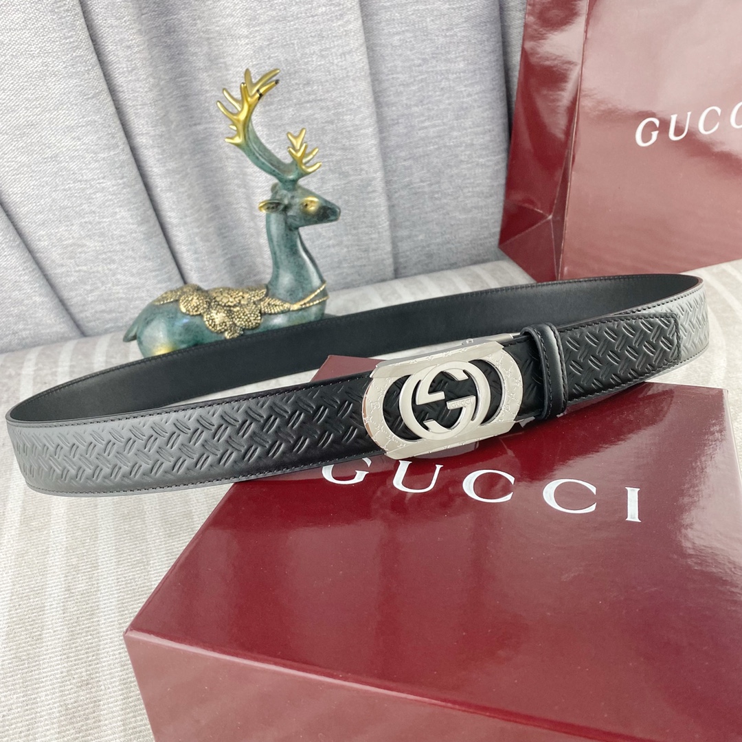 古奇💕 特种皮腰带自动带系列 ，原厂五金精品不锈钢扣，手感柔软舒适 宽3.5CM。