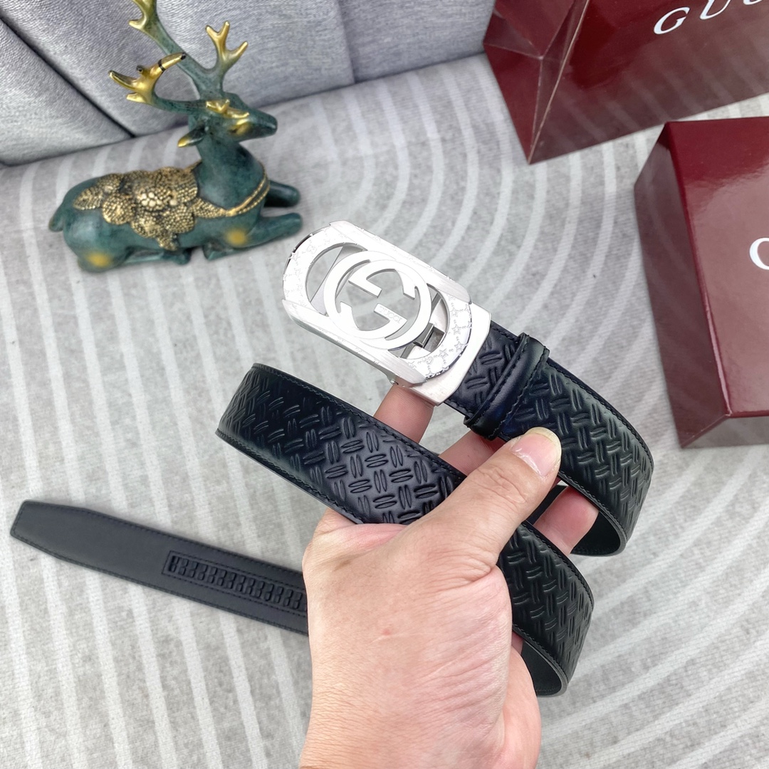 古奇💕 特种皮腰带自动带系列 ，原厂五金精品不锈钢扣，手感柔软舒适 宽3.5CM。