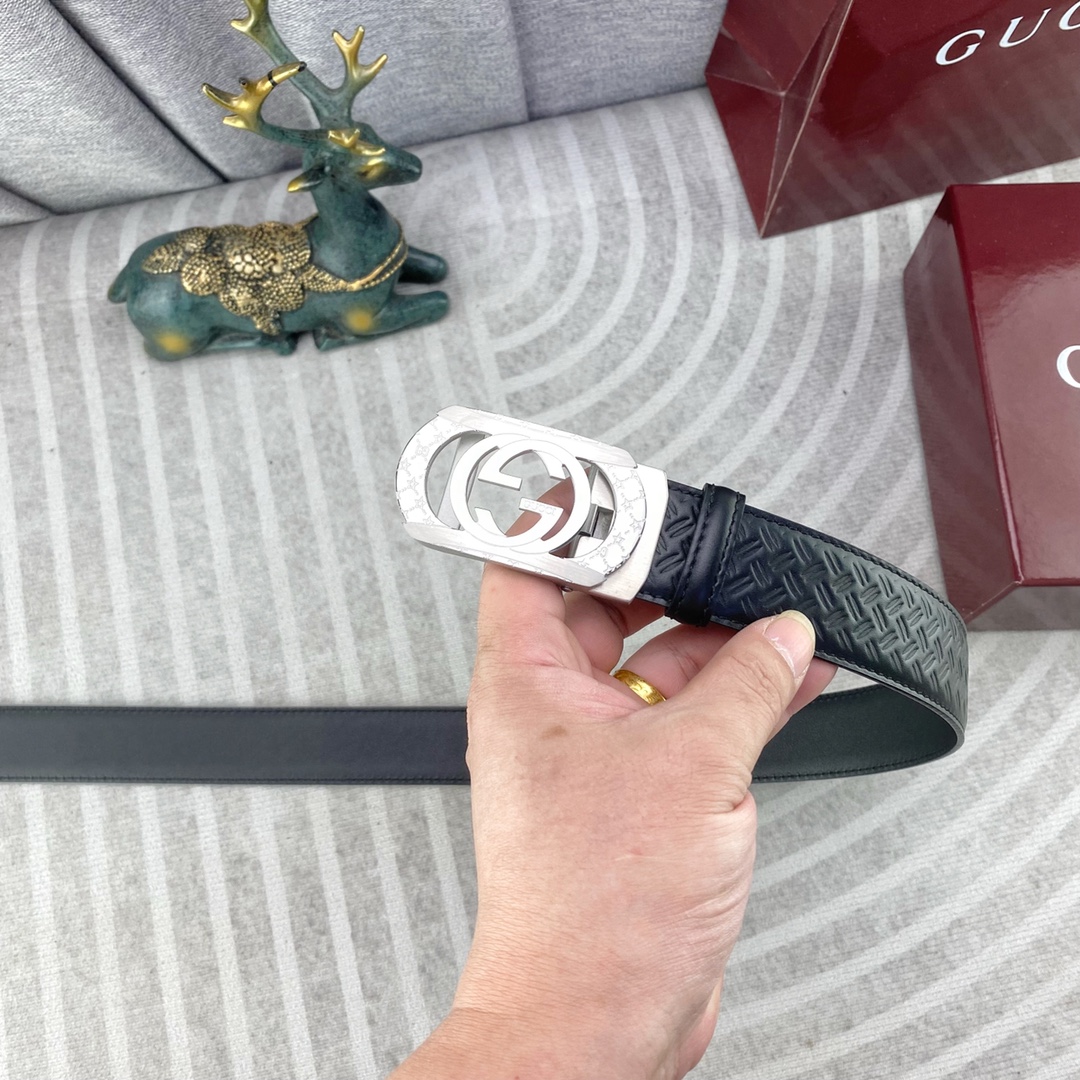 古奇💕 特种皮腰带自动带系列 ，原厂五金精品不锈钢扣，手感柔软舒适 宽3.5CM。