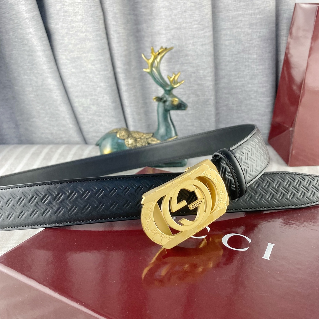 古奇💕 特种皮腰带自动带系列 ，原厂五金精品不锈钢扣，手感柔软舒适 宽3.5CM。