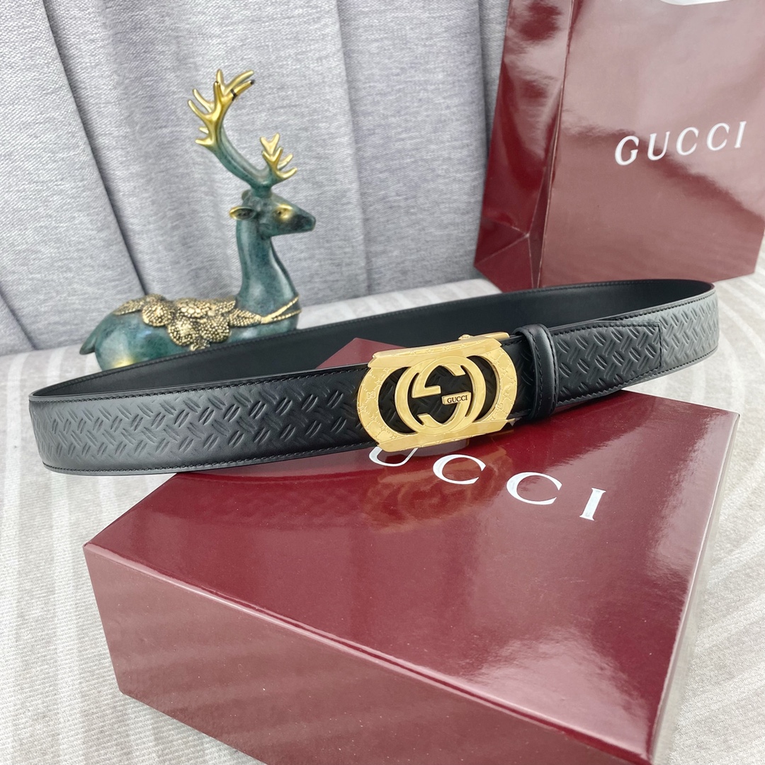 古奇💕 特种皮腰带自动带系列 ，原厂五金精品不锈钢扣，手感柔软舒适 宽3.5CM。