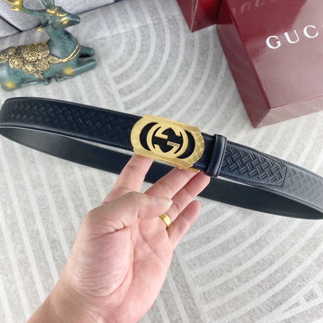 古奇💕 特种皮腰带自动带系列 ，原厂五金精品不锈钢扣，手感柔软舒适 宽3.5CM。