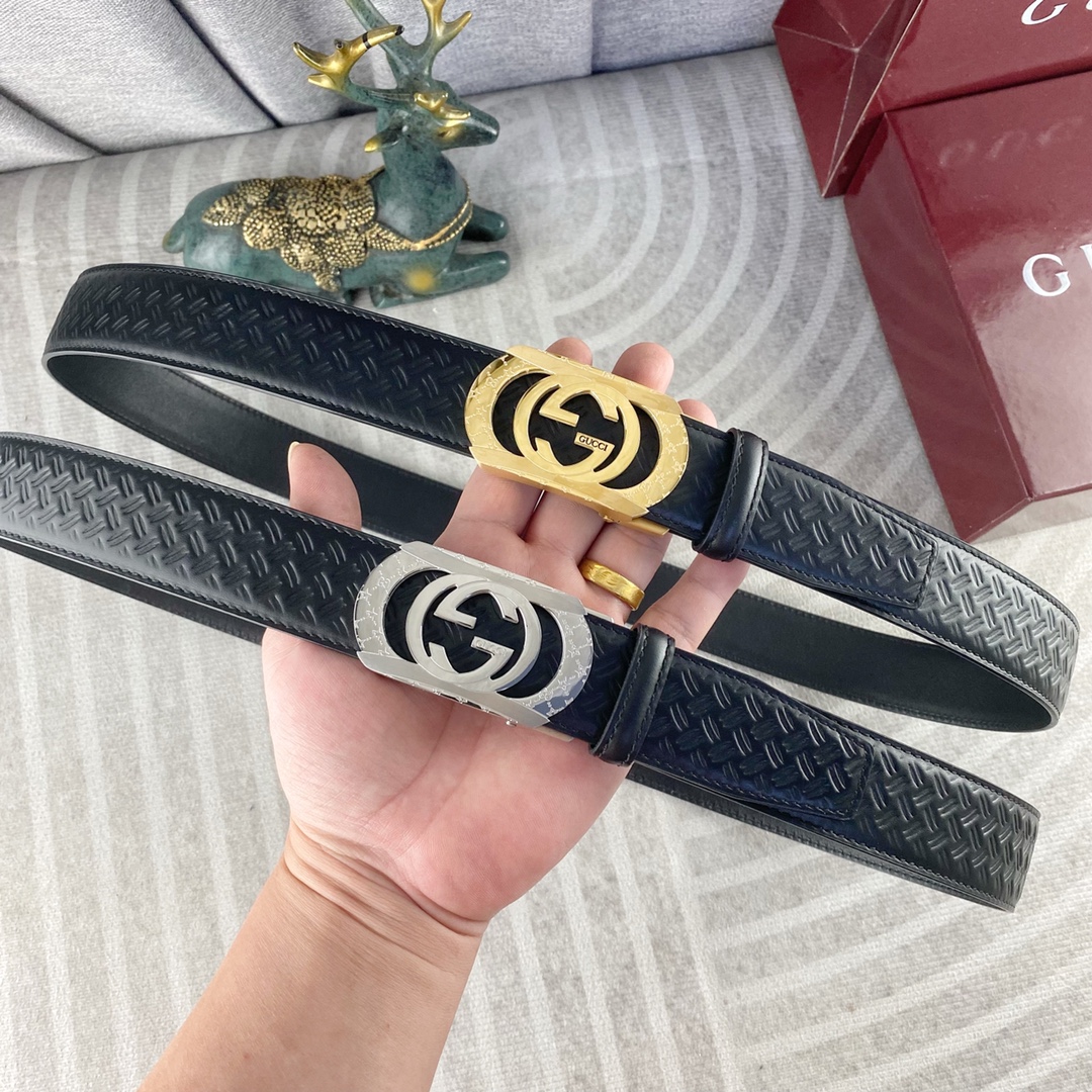古奇💕 特种皮腰带自动带系列 ，原厂五金精品不锈钢扣，手感柔软舒适 宽3.5CM。