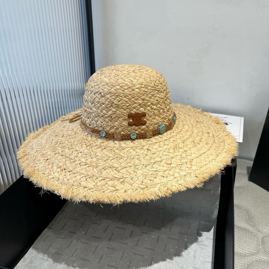 NO:364981,Celine Celine Lafite Straw Hat, travel essentials, head circumference 57cm hat, fisherman hat, baseball hat, knit hat, hat, celine, celine, espadrilles, hatsCeline赛琳拉菲草帽,旅游必备,头围57cm帽子渔夫帽棒球帽针织帽,帽子,celine,celine,espadrilles,hats,hat