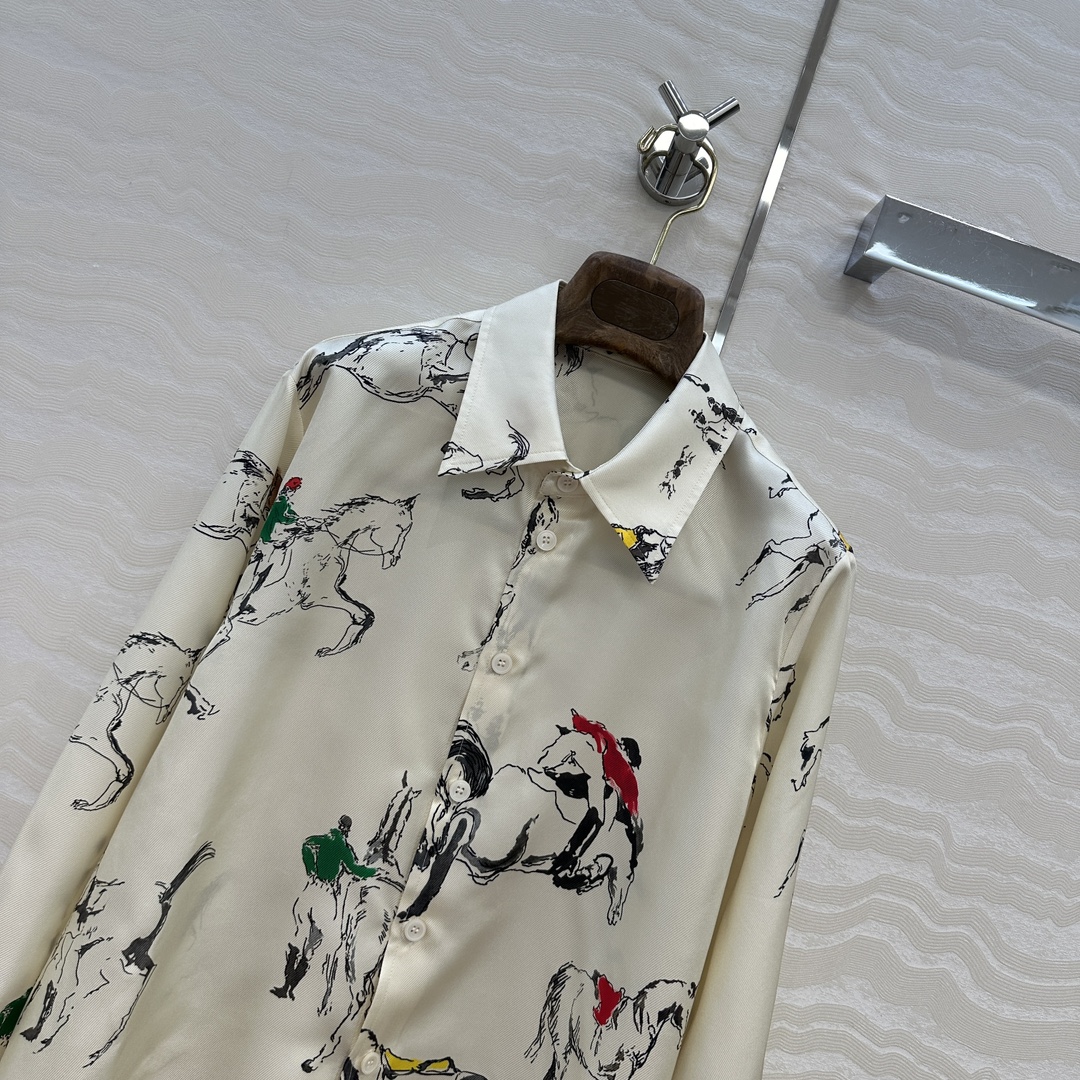 独家首发❤️高端原单品质❤️lP🆕高智感老钱风穿搭！25秋冬 高级感印花真丝衬衫，100%真丝斜纹绸，水