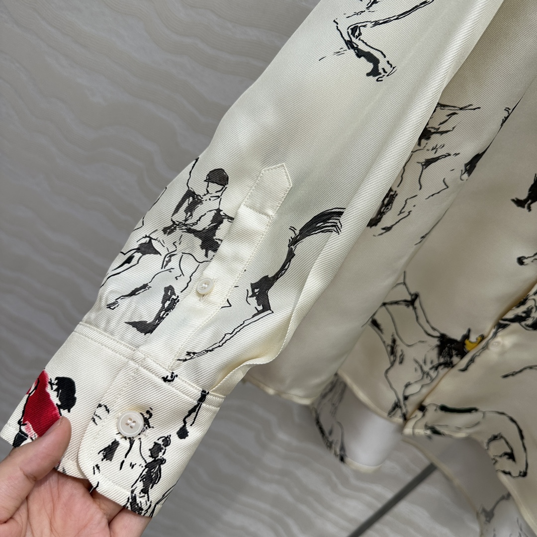 独家首发❤️高端原单品质❤️lP🆕高智感老钱风穿搭！25秋冬 高级感印花真丝衬衫，100%真丝斜纹绸，水