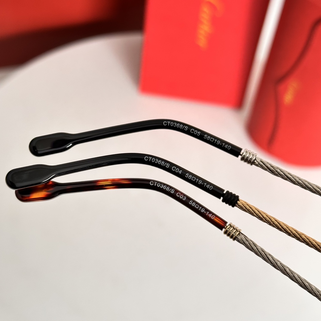 ‼️原版Cartie* 卡家 官网经典款 钢丝款太阳镜 CT0368/S ，Size：58口19-140