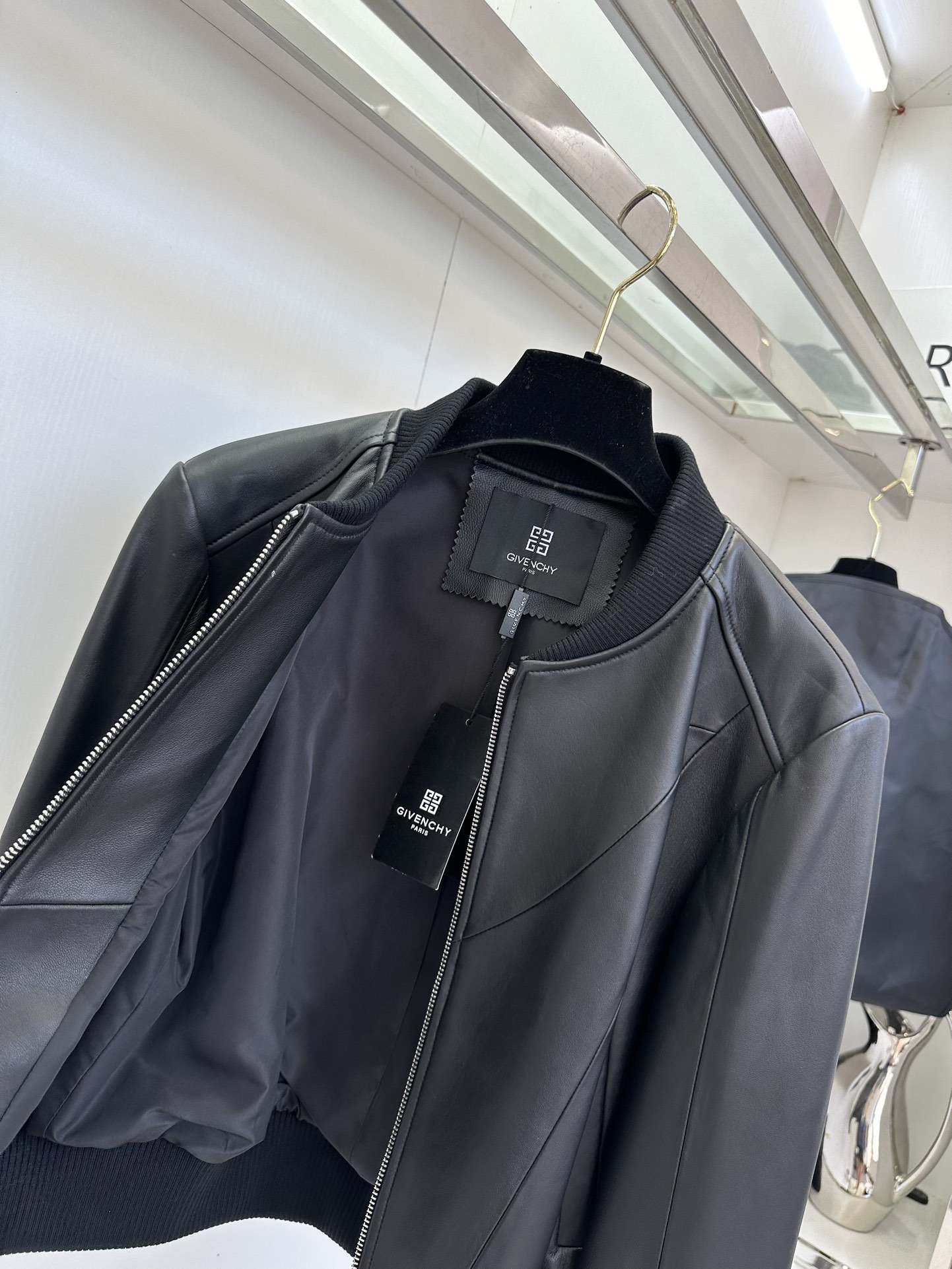 Givenchy Black Lambskin Leather Baseball Jacket - Classic & Cool 10 i1757410802 4589 8