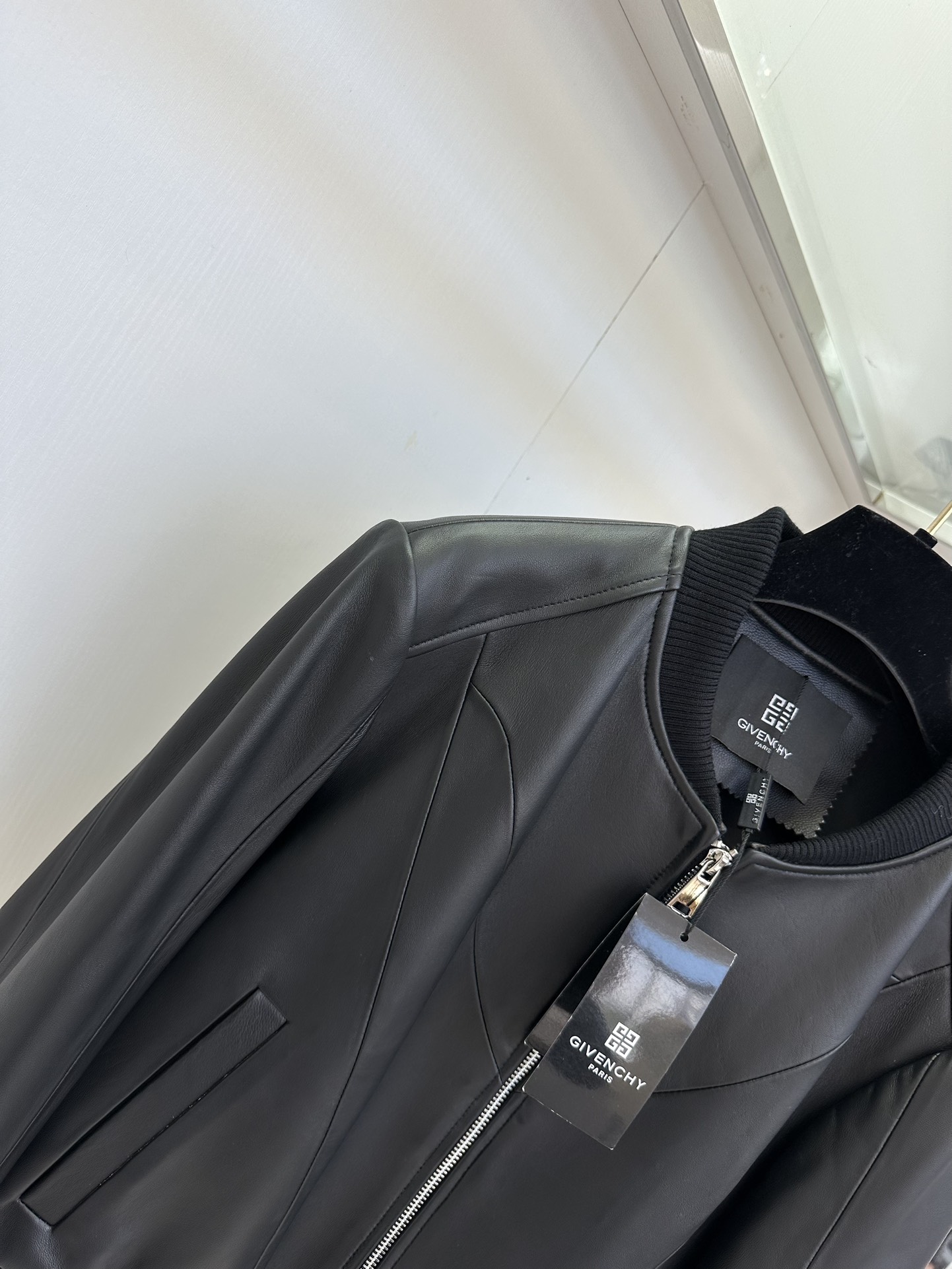 Givenchy Black Lambskin Leather Baseball Jacket - Classic & Cool 8 i1757410802 586 6