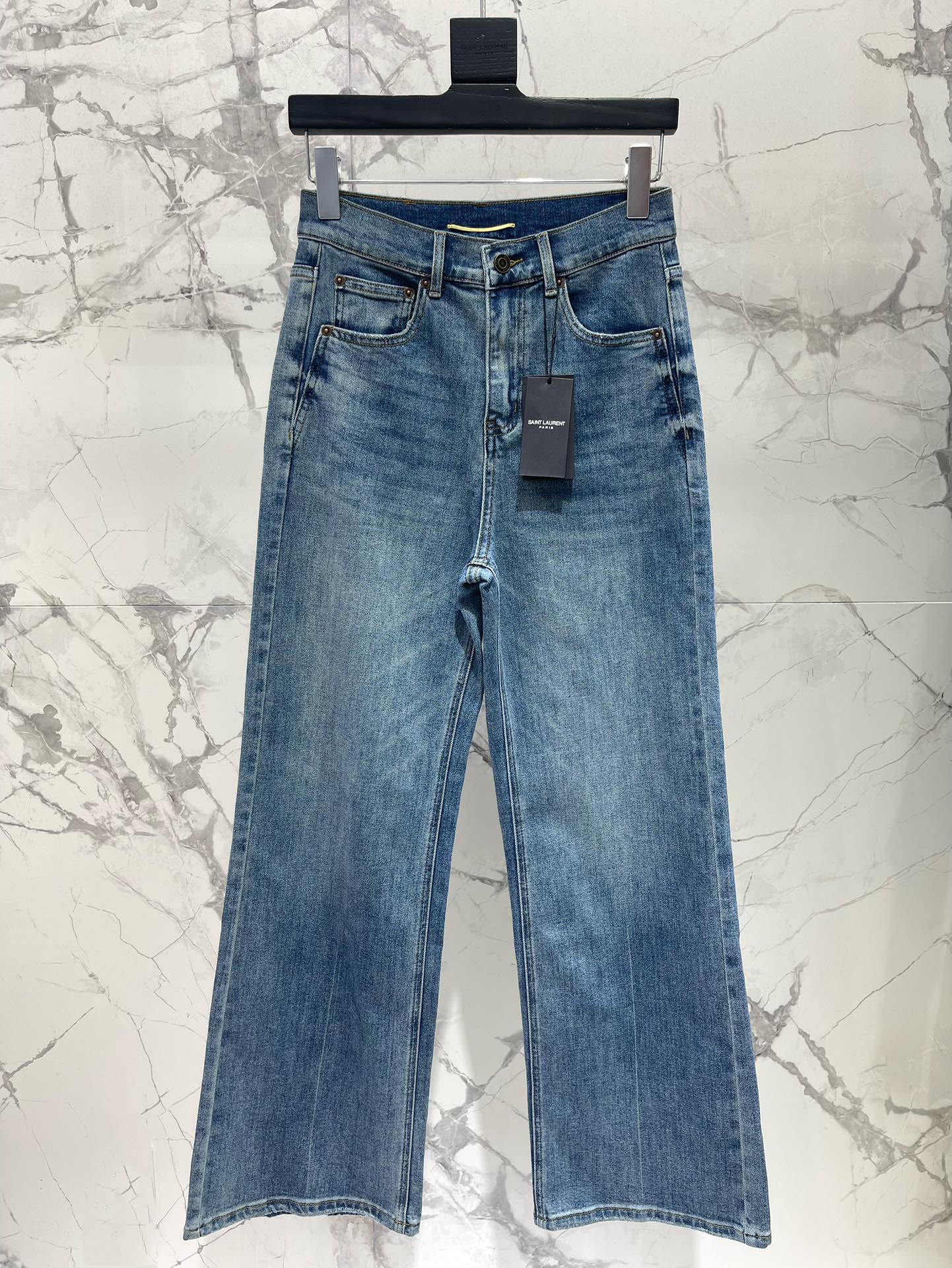 𝗦𝗔𝗜𝗡𝗧 𝗟𝗔𝗨𝗥𝗘𝗡𝗧* 圣家新款简约微弹直筒裤赛络纺面料版型中高腰阔腿版型显腿长显瘦，面料洗水柔软