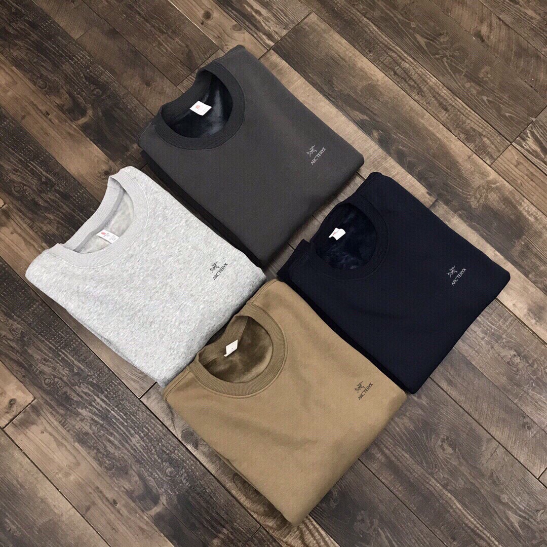 Arc'teryx Fleece 3D Logo Crewneck Sweatshirt - Black, Navy, Gray, Brown