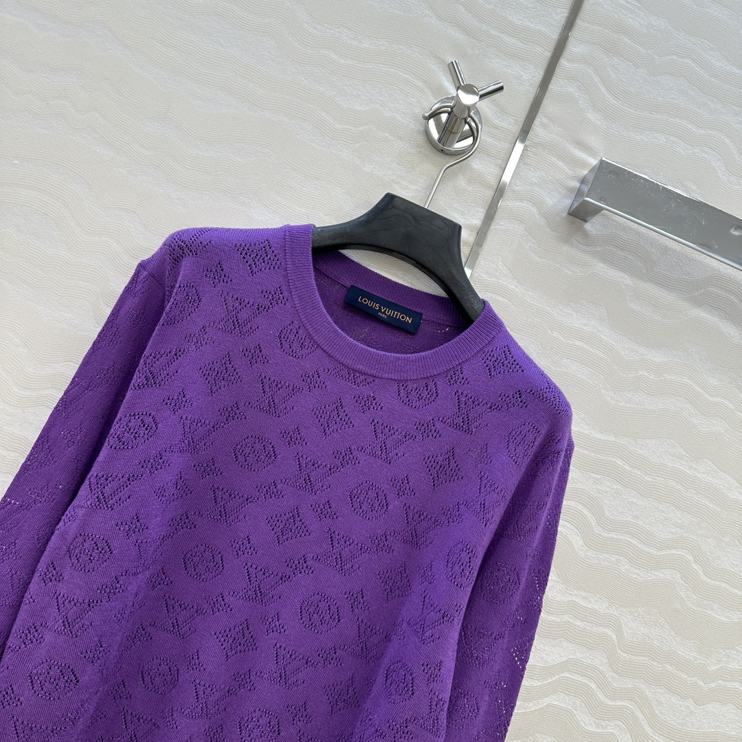独家首发❤️原单品质！Monogram花㚏针织圆领毛衣！18针瑞士机重工定位缕空嵌花工艺贯穿时髦高级感！