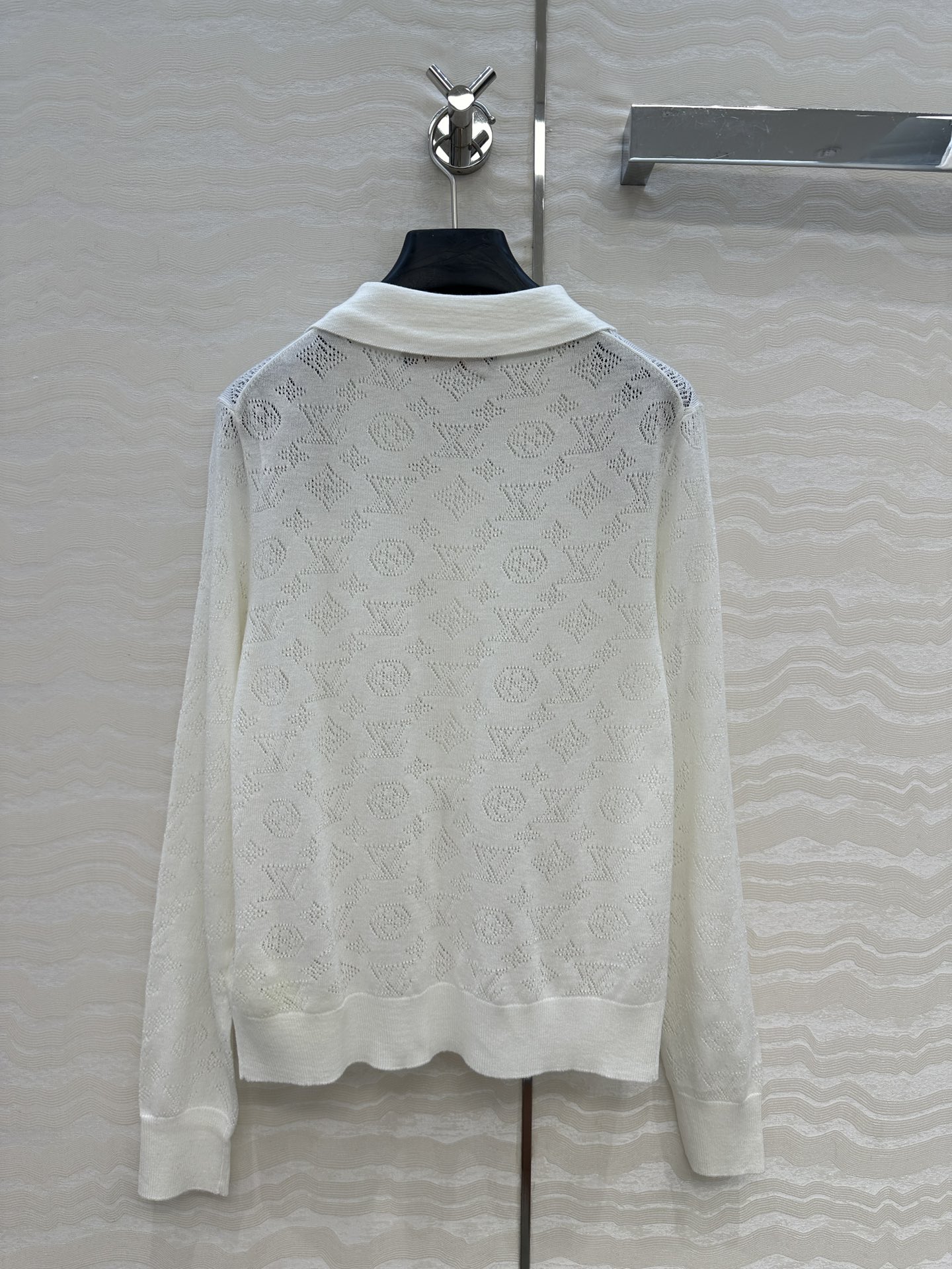 独家首发❤️原单品质！Monogram花㚏针织Polo领毛衣！18针瑞士机重工定位缕空嵌花工艺贯穿时髦高