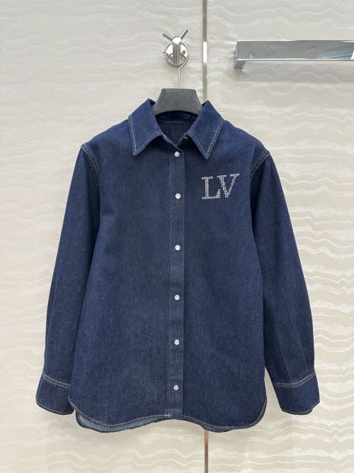 Louis Vuitton Bourgeoise Denim Shirt with Rhinestone Logo - Classic Fit 1 Louis Vuitton Bourgeoise Denim Shirt with Rhinestone Logo - Classic Fit
