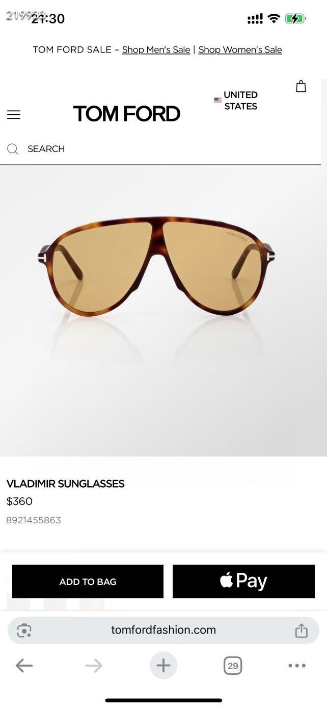 ‼️ 官网图 𝑻𝒐𝒎 𝑭𝒐𝒓𝒅 oversizedMod：FT1211100% UV PROTECTIO